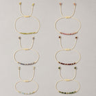Crystal Tourmaline Bead Garnet Amethyst Aquamarine Quartz Smooth Knot Beaded Bracelet Green Pink Purple Blue T154 product
