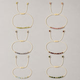 Crystal Tourmaline Bead Garnet Amethyst Aquamarine Quartz Smooth Knot Beaded Bracelet Green Pink Purple Blue T154 product