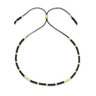 Glass Amethyst Royal Slider Pearl Cord Adjustable Beaded Bracelet Blue Gold T155