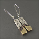 Drop Rectangle Tree of Life Rectangular Design Dangle Earrings Silver 1.93 in E163 product image 1