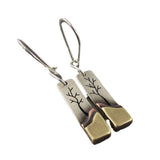 Drop Rectangle Tree of Life Rectangular Design Dangle Earrings Silver 1.93 in E163 product image 3