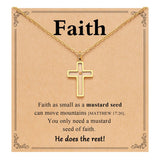 Stainless Steel Shell Cross Mountain Flat Round Pave Polished Rectangle Pendant Necklace Gold N154