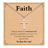 Stainless Steel Shell Cross Mountain Flat Round Pave Polished Rectangle Pendant Necklace Gold N154