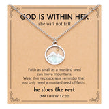 Stainless Steel Shell Cross Mountain Flat Round Pave Polished Rectangle Pendant Necklace Gold N154