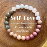 Gemstone Crystal Agate Round Quartz Tiger Eye Opal Beaded Adjustable Stretch Bracelet Pink White Green Blue T156