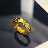 Stainless Steel Fish Rhinestone Crystal Size 7 Womens Polished Shiny Ring Silver Gold R261
