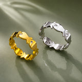 Stainless Steel Fish Rhinestone Crystal Size 7 Womens Polished Shiny Ring Silver Gold R261 product image 1