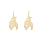 Drop Fish Baking Paint Iron Polished Glossy Dangle Earrings Silver Gold Red 2.6 in E164