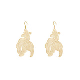 Drop Fish Baking Paint Iron Polished Glossy Dangle Earrings Silver Gold Red 2.6 in E164