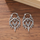 Retro Hollow Womens Polished Leaf Intricate Hoop Earrings Silver Gold 1.54 in E166