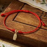 Stainless Steel Virgin Mary Womens Smooth Oval Knot Charm Bracelet Gold Red 11.02 in T159 product image 1