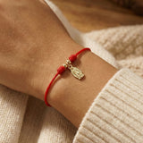 Stainless Steel Virgin Mary Womens Smooth Oval Knot Charm Bracelet Gold Red 11.02 in T159 product image 2