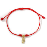 Stainless Steel Virgin Mary Womens Smooth Oval Knot Charm Bracelet Gold Red 11.02 in T159 product image 5