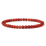 Agate Round Simple Carnelian Aquamarine Jade Jasper Beaded Smooth Polished Dragon Adjustable Stretch Bracelet Red Black Brown Green T162