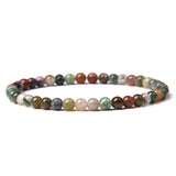 Agate Round Simple Carnelian Aquamarine Jade Jasper Beaded Smooth Polished Dragon Adjustable Stretch Bracelet Red Black Brown Green T162