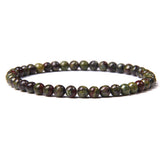 Agate Round Simple Carnelian Aquamarine Jade Jasper Beaded Smooth Polished Dragon Adjustable Stretch Bracelet Red Black Brown Green T162