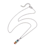Stainless Steel Gemstone Disc Smooth Polished Pendant Necklace Silver 17.8 in N157 product image 4
