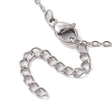 Stainless Steel Gemstone Disc Smooth Polished Pendant Necklace Silver 17.8 in N157 product image 5