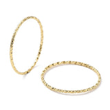 18K Gold-Plated Stainless Steel Textured Wide Size 7 Surface Pattern Ring Silver 1mm R271