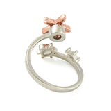 Cubic Zirconia Enamel Turtle Starfish Fidget Polished Star Adjustable Cuff Ring Silver R274 product image 4
