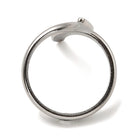 Stainless Steel Twist Polished Shiny Star Interlocking Loops Forming Shape On Top Adjustable Open Cuff Ring Silver R279
