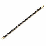 18K Gold-Plated Cubic Zirconia Sea Link Chain Smooth Tennis Bracelet Green Black T166