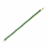 18K Gold-Plated Cubic Zirconia Sea Link Chain Smooth Tennis Bracelet Green Black T166