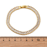 18K Gold-Plated Cubic Zirconia Sea Link Chain Smooth Tennis Bracelet Green Black T166