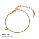18K Gold-Plated Stainless Steel Titanium Box Polished Shiny Oval Square Chain Bracelet 6.75 in T164
