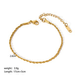 18K Gold-Plated Stainless Steel Titanium Box Polished Shiny Oval Square Chain Bracelet 6.75 in T164