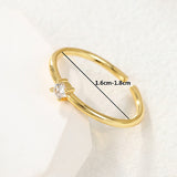Cubic Zirconia Solitaire Womens Polished Shiny Adjustable Cuff Ring Clear Gold R284 product image 2