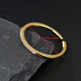 Cubic Zirconia Womens Polished Shiny Curved Band Intersecting Design Adjustable Open Cuff Ring Clear Gold R285 product image