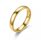 4MM Silver Gold Plated Stainless Steel Men Women Wedding Ring Band Size R60
