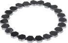 Hematite Hexagon Beaded Mens Shiny Adjustable Stretch Bracelet Black Gray Silver 7.48 in T136 product image 2