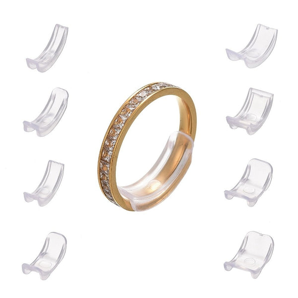 8pcs Ring Size Adjuster Invisible Clear Ring Sizer Jewelry Fit Reducer Guard A6