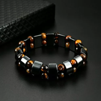 Energy Healing Stretch Bracelet Natural Stone Hematite Tiger Eye Unisex Z54