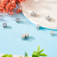 3 Pair Men Women Stainless Steel Magnetic Stud Earrings Non-Piercing Clip on E41