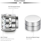 3 Pair Men Women Stainless Steel Magnetic Stud Earrings Non-Piercing Clip on E41