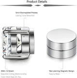 3 Pair Men Women Stainless Steel Magnetic Stud Earrings Non-Piercing Clip on E41