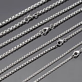 Stainless Steel Chain Bracelet 7"-10" Smooth Box Square Rope Silver 2-7mm N69