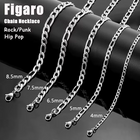 Stainless Steel Figaro Chain Lobster Bracelet 7"-10" Men Women 3-12mm N70