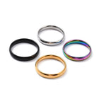 Stainless Steel Plain Band Rings Gold Size 5-12 Silver Gold Purple 4mm Z734