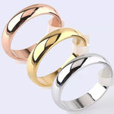 Stainless Steel Plain Band Rings Gold Size 5-12 Silver Gold Purple 4mm Z734