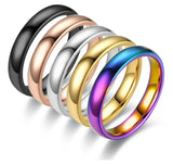 Stainless Steel Plain Band Rings Gold Size 5-12 Silver Gold Purple 4mm Z734