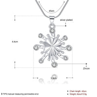 Sterling Silver Plated Necklace  Women's Pendant Flower Drop Lobster Clasp B373