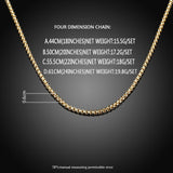 Stainless Steel Iron Box Chain Necklace 18K Gold Plated 22" 3mm P18