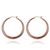 Rose Gold Latch Back Hoop Bali Earrings L124