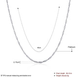 Platinum Plated Necklace Chain 20 Inches 1MM  Lobster Clasp B321