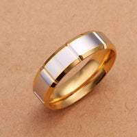 Stainless Steel Gold Two Tone Gold Band Ring Size 8 B91