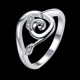 Sterling Silver Plated Fashion Ring AAA Zirconia Women B409